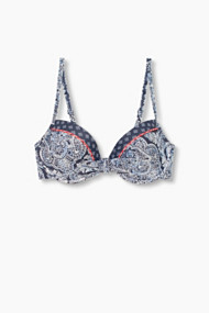 Esprit Gewatteerde push-uptop met paisleyprint Navy for Women