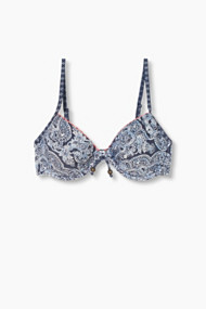 Esprit Ongewatteerde beugeltop met motiefmix Navy for Women