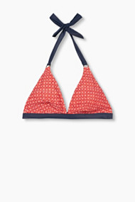 Esprit Gewatteerde top met fijne print Coral Orange for Women