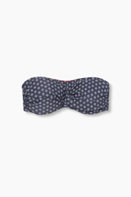 Esprit Gewatteerde bandeautop met kleine print Navy for Women