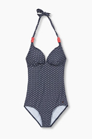 Esprit Gewatteerd badpak met kleine print Navy for Women