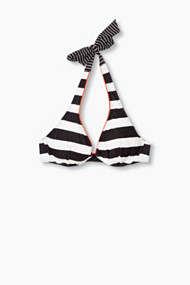 Esprit Ongewatteerde top met strepen Black for Women
