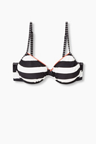 Esprit Ongewatteerde top met strepen Black for Women