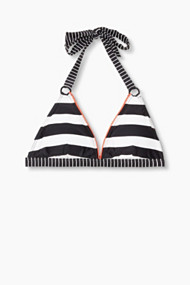 Esprit Gewatteerde top met strepen Black for Women