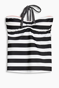 Esprit Gewatteerde lange top met motiefmix Black for Women