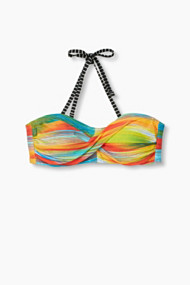 Esprit Gewatteerde bandeautop met motiefmix Turquoise for Women