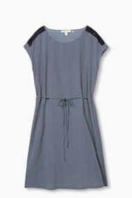 Esprit Soepele jurk met print en ceintuur Night Blue for Women