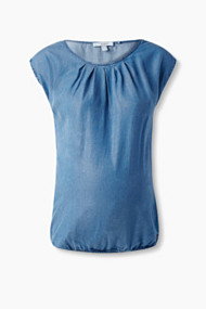 Esprit Soepele blouse met een denim look Medium Washed for Women