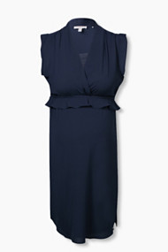 Esprit Crêpe jurk met geïntegreerde onderjurk Night Blue for Women