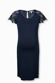 Esprit Jersey jurk met kanten details Night Blue for Women