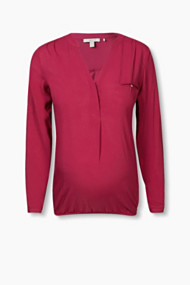 Esprit Soepele blouse in Henley stijl Pure Cherry for Women