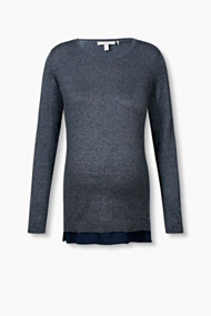 Esprit 2-in-1 trui van een katoenmix Night Blue for Women