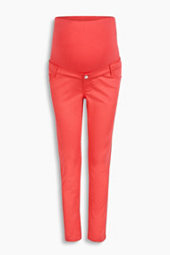 Esprit Cropped katoenen broek, band over buik Festive Red for Women