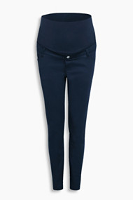 Esprit Kortere stretchbroek, band over de buik Night Blue for Women