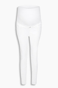 Esprit Kortere stretchbroek, band over de buik White for Women