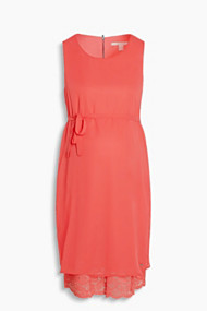Esprit Fijne chiffon jurk, gelaagde, kanten zoom Festive Red for Women