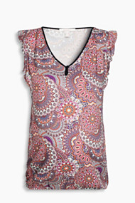 Esprit Soepele blousetop met ornamentprint Festive Red for Women