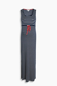 Esprit Gestreepte maxi-jurk van jersey/stretch Night Blue for Women